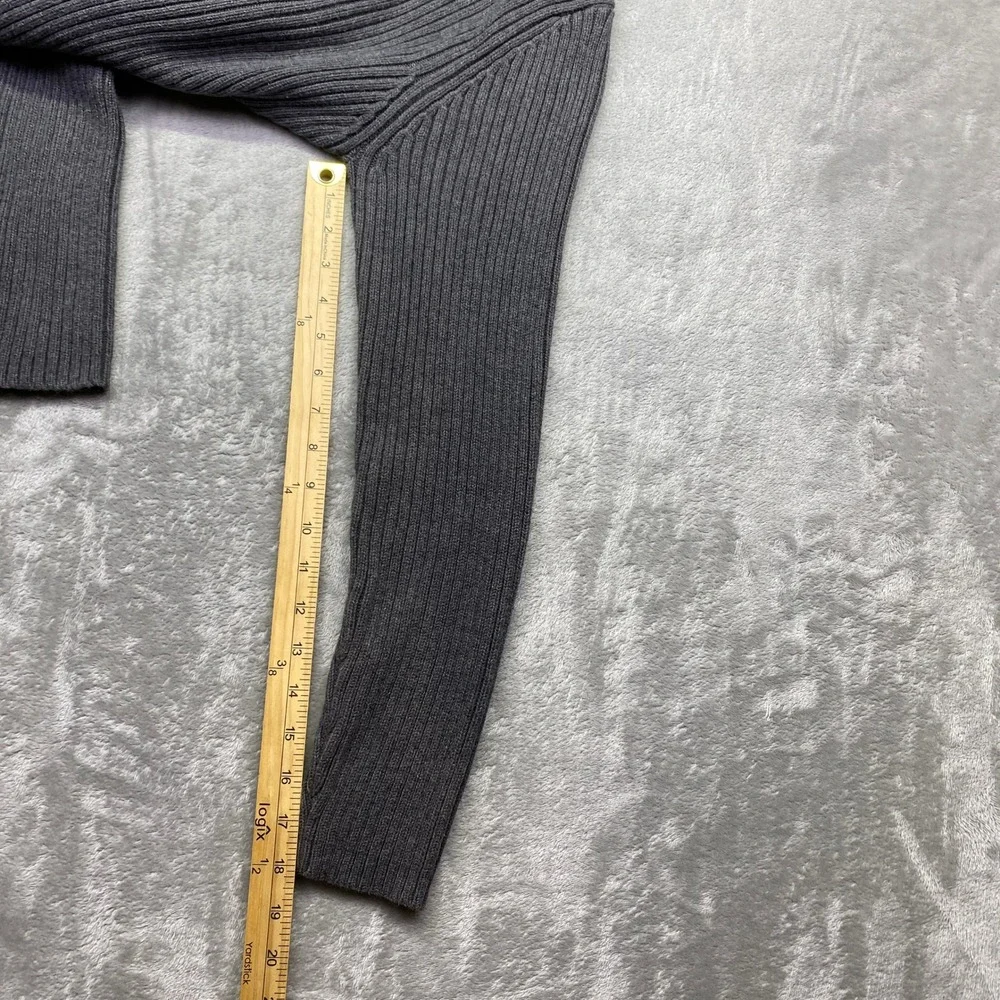 Ralph Lauren‎ Polo Jeans Co. Men's Gray Ribbed Quarter Zip Cotton Sweater M